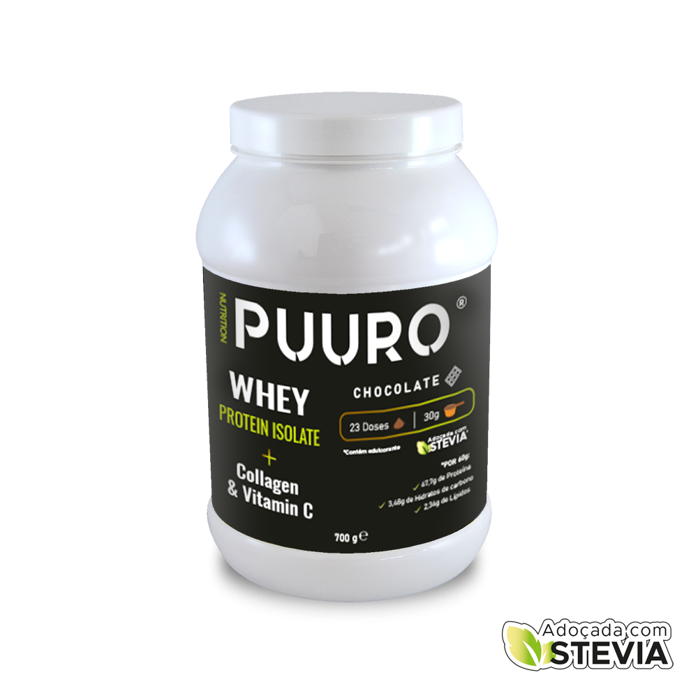 WHEY Protein Isolate + Colagénio & Vitamina C Chocolate 700 G Puuro