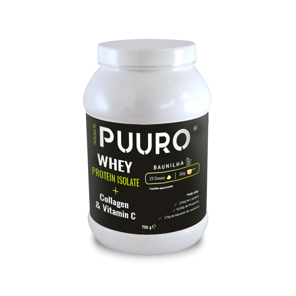 WHEY Protein Isolate + Colagénio & Vitamina C 700 G Puuro